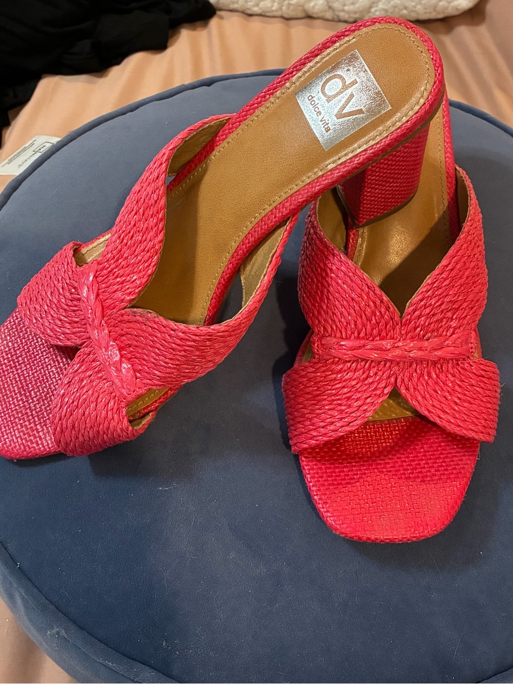 Dolce Vita Hot Pink Braided Knot Slide Mules - Picture 4 of 5